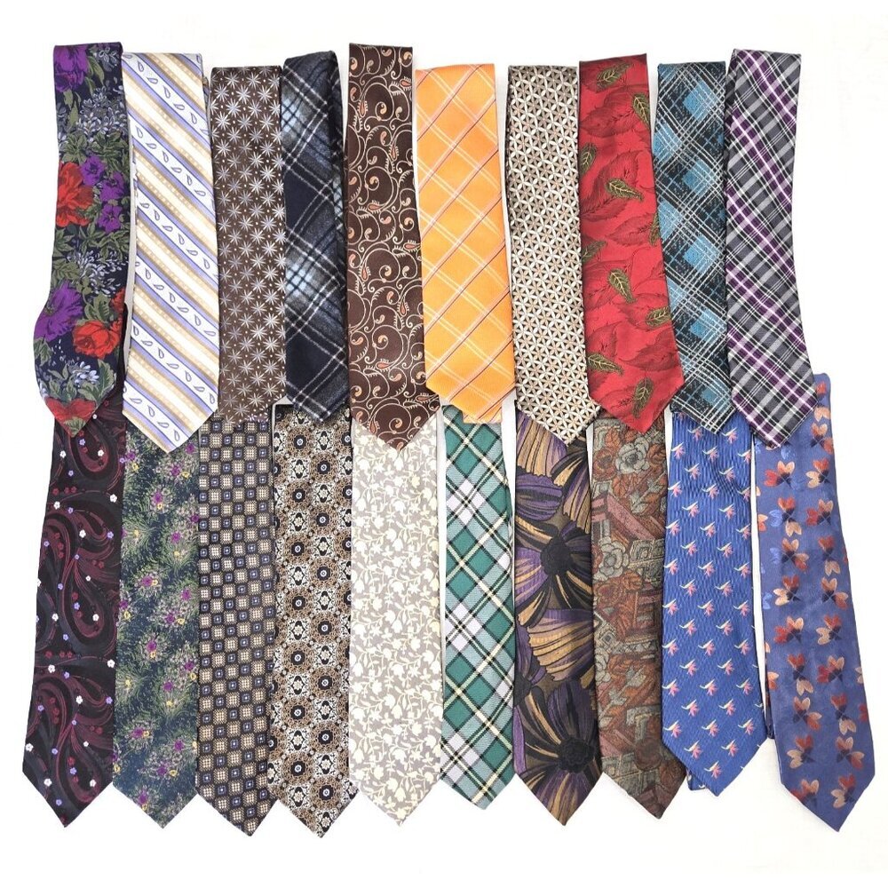 Lot of Preppy Neckties Mens Ties 20pc Classic Casual Workwear EUC